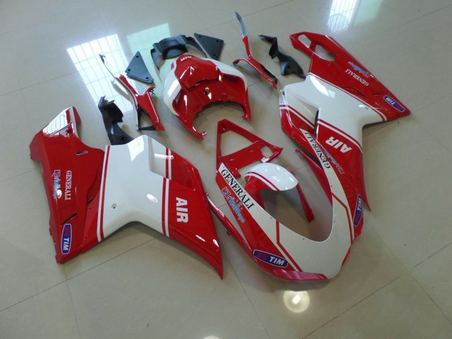 Air Rojo & Blanco 07-14 Ducati 848 1098 1198 Carenado Moto Air Rojo & Blanco 07-14 Ducati 848 1098 1198 Carenado Moto