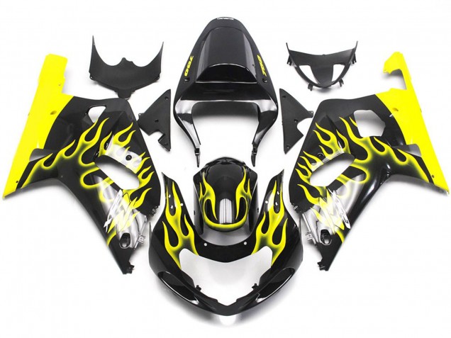 Amarillo Vibrante Llama 01-03 GSXR 600-750 Carenado Moto