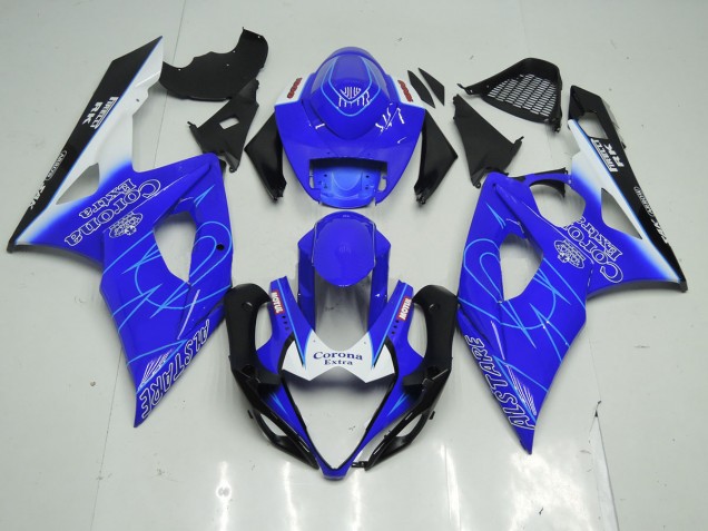 Azul & Blanco Corona 05-06 GSXR 1000 Carenado Moto Azul & Blanco Corona 05-06 GSXR 1000 Carenado Moto
