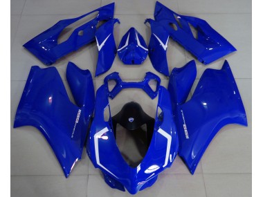 Azul Brillante & Blanco 11-14 Ducati 1199 Carenado Moto