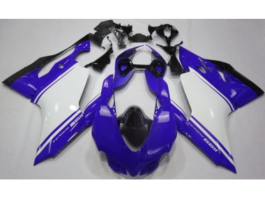 Azul Brillante Blanco & Negro 11-14 Ducati 1199 Carenado Moto