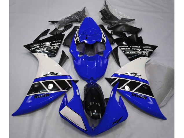 Azul Brillante Blanco & Negro 12-14 R1 Carenado Moto Azul Brillante Blanco & Negro 12-14 R1 Carenado Moto