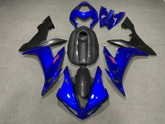 Azul Brillante & Estilo Fibra De Carbono 04-06 R1 Carenado Moto Azul Brillante & Estilo Fibra De Carbono 04-06 R1 Carenado Moto