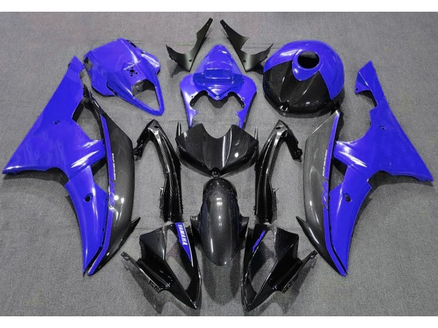Azul Brillante & Fibra De Carbono 08-16 R6 Carenado Moto Azul Brillante & Fibra De Carbono 08-16 R6 Carenado Moto