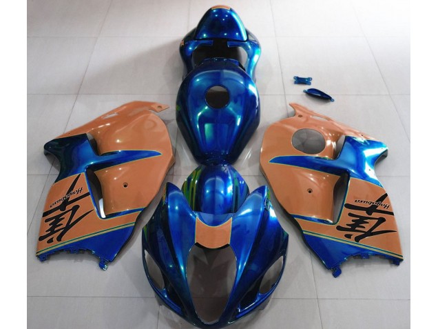 Azul Brillante & Marrón 97-07 GSXR 1300 Carenado Moto Azul Brillante & Marrón 97-07 GSXR 1300 Carenado Moto