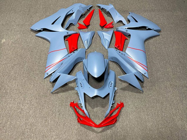 Azul Cielo Mate & Rojo 11-24 GSXR 600-750 Carenado Moto