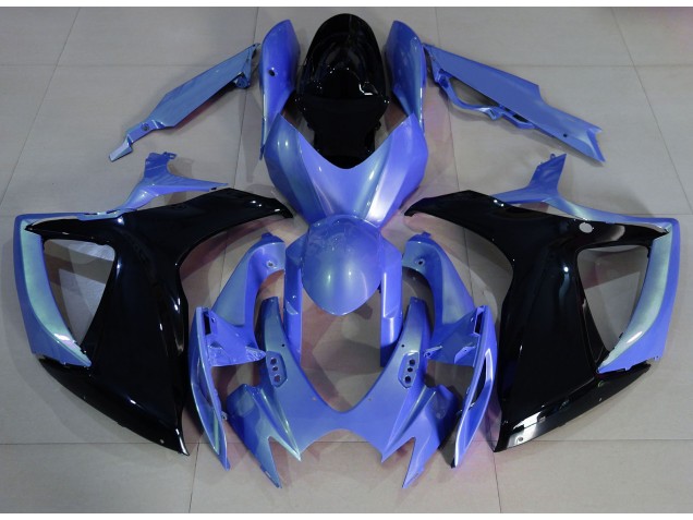 Azul Claro & Negro 06-07 GSXR 600-750 Carenado Moto