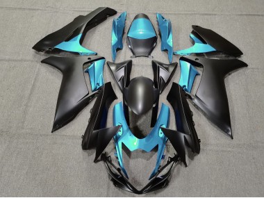Azul Claro & Negro Mate 11-24 GSXR 600-750 Carenado Moto