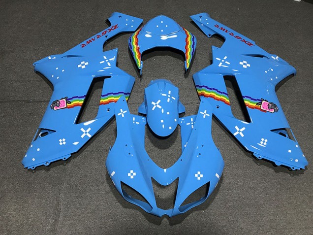 Azul Claro Personalizado 07-08 ZX6R Carenado Moto Azul Claro Personalizado 07-08 ZX6R Carenado Moto