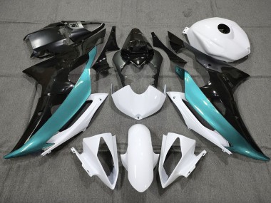 Azul Claro Personalizado En Blanco & Negro 08-16 R6 Carenado Moto