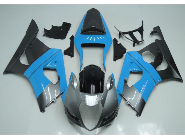 Azul Claro Plateado & Negro 03-04 GSXR 1000 Carenado Moto Azul Claro Plateado & Negro 03-04 GSXR 1000 Carenado Moto
