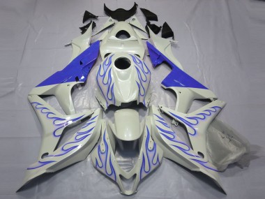 Azul Llama Sobre Blanco 07-08 CBR600RR Carenado Moto
