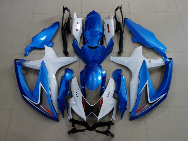 Azul Metalizado & Blanco 08-10 GSXR 600-750 Carenado Moto