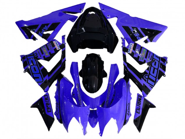 Azul & Negro & Logotipos 04-05 ZX10R Carenado Moto Azul & Negro & Logotipos 04-05 ZX10R Carenado Moto
