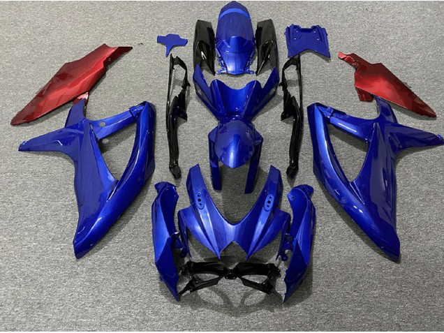 Azul Oscuro & Rojo 08-10 GSXR 600-750 Carenado Moto Azul Oscuro & Rojo 08-10 GSXR 600-750 Carenado Moto