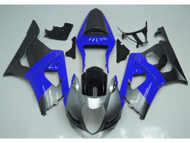 Azul Plata & Negro 03-04 GSXR 1000 Carenado Moto