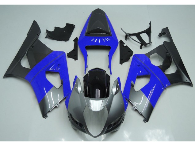 Azul Plata & Negro 03-04 GSXR 1000 Carenado Moto