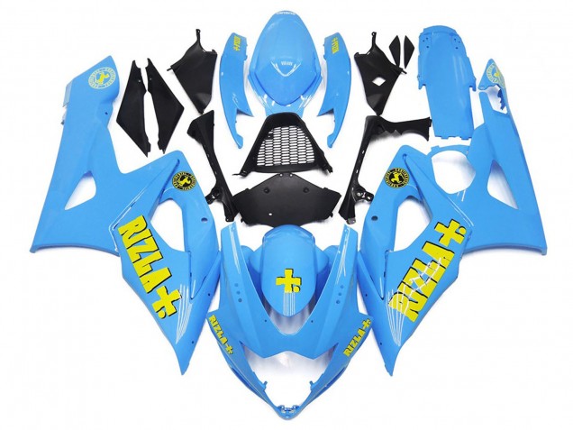Blanco Azul Con Amarillo Rizla 05-06 GSXR 1000 Carenado Moto Blanco Azul Con Amarillo Rizla 05-06 GSXR 1000 Carenado Moto