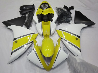Blanco Brillante & Amarillo 09-11 R1 Carenado Moto
