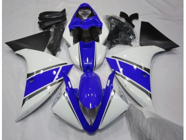 Blanco Brillante & Azul 09-11 R1 Carenado Moto
