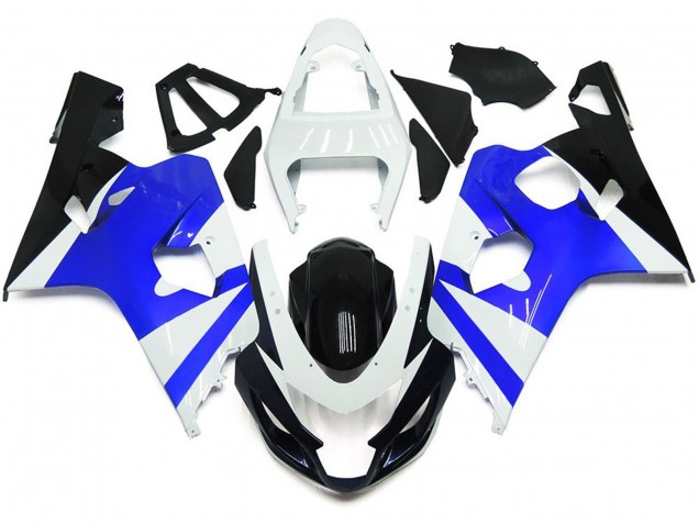 Blanco Brillante & Azul Brillante 04-05 GSXR 600-750 Carenado Moto