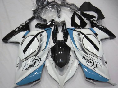 Blanco Brillante & Azul Claro 13-18 Ninja 300 Carenado Moto