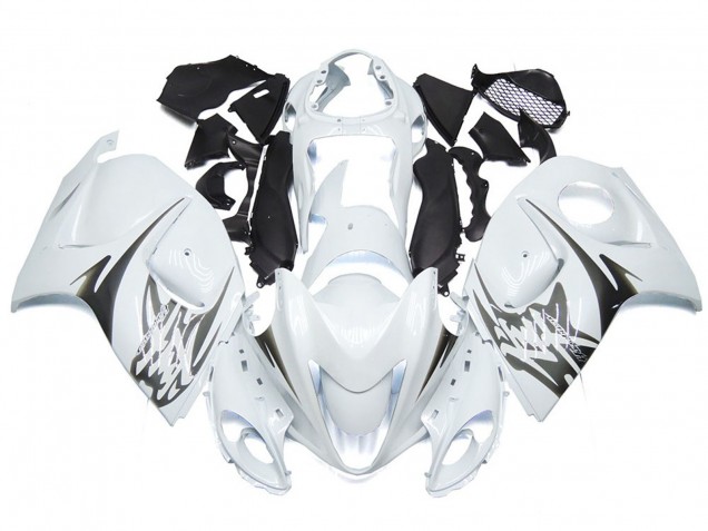 Blanco Brillante Con Logotipos De Estilo Plateado 08-20 GSXR 1300 Carenado Moto Blanco Brillante Con Logotipos De Estilo Plateado 08-20 GSXR 1300 Carenado Moto