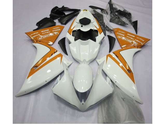 Blanco Brillante & Naranja 12-14 R1 Carenado Moto Blanco Brillante & Naranja 12-14 R1 Carenado Moto