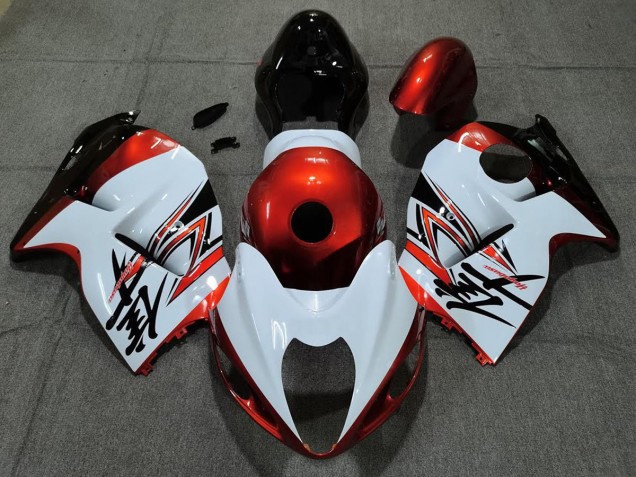 Blanco Brillante & Naranja 97-07 GSXR 1300 Carenado Moto Blanco Brillante & Naranja 97-07 GSXR 1300 Carenado Moto