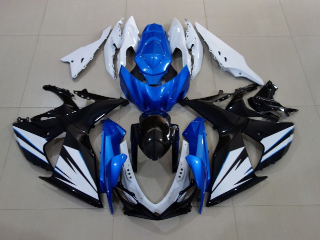 Blanco Brillante & Negro Con Rojo Azul Mate 09-16 GSXR 1000 Carenado Moto