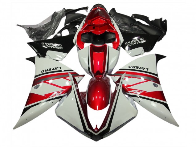 Blanco Brillante & Rojo 12-14 R1 Carenado Moto Blanco Brillante & Rojo 12-14 R1 Carenado Moto
