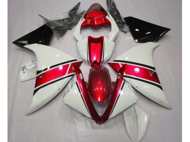 Blanco Brillante & Rojo Metalizado 09-11 R1 Carenado Moto