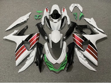 Blanco Brillante Rojo Negro & Verde 09-16 GSXR 1000 Carenado Moto