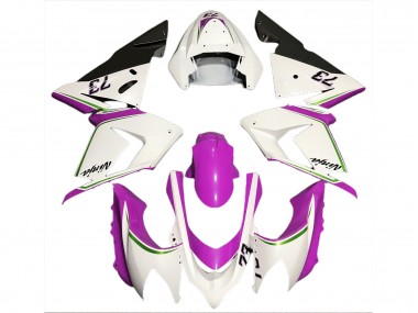 Blanco Brillante & Rosa 04-05 ZX10R Carenado Moto