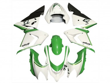 Blanco Brillante & Verde 04-05 ZX10R Carenado Moto