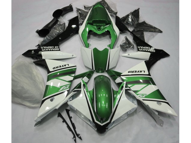 Blanco Brillante & Verde 07-08 R1 Carenado Moto
