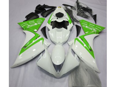 Blanco Brillante & Verde 12-14 R1 Carenado Moto