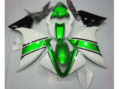 Blanco Brillante & Verde Metalizado 09-11 R1 Carenado Moto