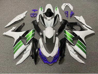 Blanco Brillante Verde Negro & Morado 09-16 GSXR 1000 Carenado Moto