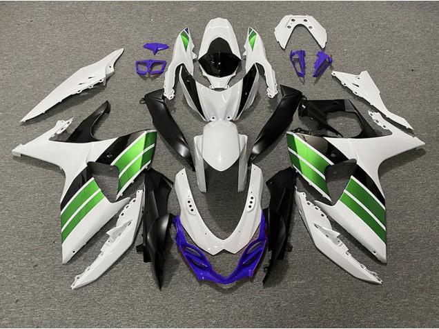 Blanco Brillante Verde Negro & Morado 09-16 GSXR 1000 Carenado Moto Blanco Brillante Verde Negro & Morado 09-16 GSXR 1000 Carenado Moto