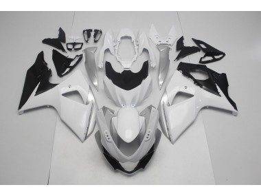 Blanco Brillo & Plata 09-16 GSXR 1000 Carenado Moto