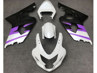 Blanco Mate & Morado 04-05 GSXR 600-750 Carenado Moto