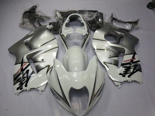 Blanco & Plata 97-07 GSXR 1300 Carenado Moto
