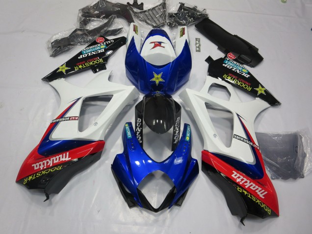 Blanco Rockstar 07-08 GSXR 1000 Carenado Moto