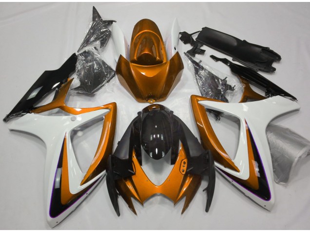 Degradado Naranja & Blanco 06-07 GSXR 600-750 Carenado Moto