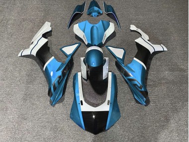 Detalles En Azul Claro & Fibra De Carbono 15-19 R1 Carenado Moto