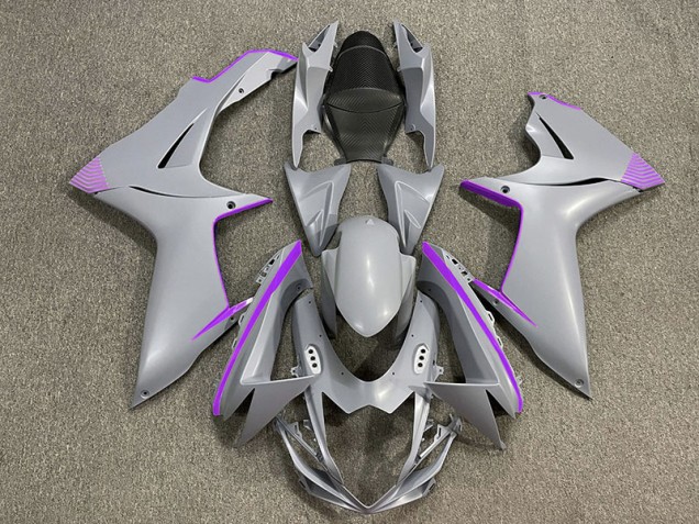 Detalles En Gris Nardo Mate & Morado 11-24 GSXR 600-750 Carenado Moto Detalles En Gris Nardo Mate & Morado 11-24 GSXR 600-750 Carenado Moto