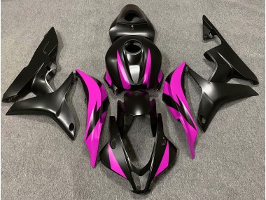 Diseño Negro Mate & Rosa 07-08 CBR600RR Carenado Moto