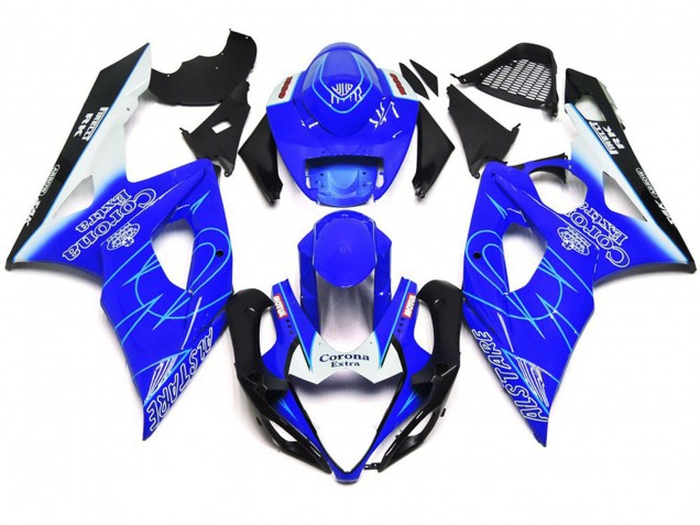 Estilo Corona Azul & Blanco 05-06 GSXR 1000 Carenado Moto Estilo Corona Azul & Blanco 05-06 GSXR 1000 Carenado Moto
