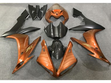 Estilo Naranja Brillante & Fibra De Carbono 04-06 R1 Carenado Moto